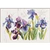 LANARTE Kit Punto Croce Contato Fiori Blu - Iris Decorativi per Pareti ca. 40 x 28 cm Set Fai da Te Creativo Adulti Ricamo Casa Decor Arte da Parete Kit per Hobby Cross Stitch
