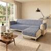 Italian Bed Linen Copridivano Antiscivolo Comfort con Penisola DX, Blu Scuro, 240 cm