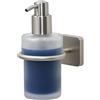 TIGER Onu Dispenser per Sapone Liquido, Vetro, Acciaio (Inox Spazzolato), 7,7 x 15 x 11 cm