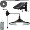 Lixada Lampada a Sospensione Esterna a Soffitto 3W a 4 LED con Lampada a Sospensione 250lm con Telecomando per Giardino Patio Lampadario Solare La Luce Solare Lampada a Distanza