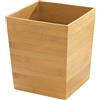 mDesign bidone spazzatura in bambù, quadrato - ideale contenitore per rifiuti o anche come cestino gettacarte - in legno - per cucina, bagno e ufficio - design moderno e materiale di qualità
