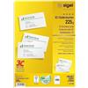 SIGEL LP795 Biglietti da visita, 3C, con taglio netto tutt'intorno, bianco, 85x55 mm (A4), 225 g, 100 pz.=10 fg