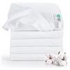 MAKIAN Mussole Neonato 80x80 |5 Pezzi | Oeko-Tex Standard 100 | Teli in Mussola Assorbenti, Qualità, Bordi Rinforzati, Lavabili a 90 Gradi | Bianco