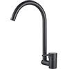 Ibergrif Rubinetto Lavello Cucina Nero Ottone, Girevole 360° Pieghevole 90°, Miscelatore Cucina Acqua Calda Fredda, Risparmio Acqua, Foro Singolo, Installazione Semplice