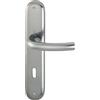 HOPPE 2947388 Maniglia Tokyo - su Piastra Lunga Lama Colorata, Distanza 90 mm, per Spessore Porta 37 - 42 mm, Effetto Acciaio Inox