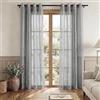 PONY DANCE Tenda Camera da Letto Moderne Tende Soggiorno Semitrasparenti con Anelli per Interni Curtains Grigio Scuro con Effetto Lino 2 Pezzi L 132 x A 210 CM