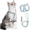 PETTOM Pettorina per Gatti con Guinzaglio, Guinzaglio per Gatti Cordino Comodo Allungabile Regolabile Imbragatura per Gatto Grande Media Piccolo Cucciolo per Viaggo Passeggio Blu S
