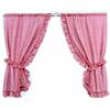 Linder 0163/6/501 - Coppia di Tende Bonne Femme, Motivo a Quadretti, in Poliestere, 75 x 160 cm, Colore Rosso