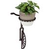 Relaxdays Portavasi da Parete in Ghisa, Bici a una Ruota, da Appendere, da Giardino, Ø 13 cm, da Esterno, Marrone Scuro