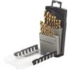 Krino 01170301 - HSS-G TiN Set Punte Rettificate Rivestite in Titanio Per Acciaio - 19 Pezzi