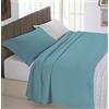 Italian Bed Linen Completo Letto Natural Color, 100% Cotone, Ottanio/Grigio Chiaro, Matrimoniale