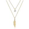 Elli Collana Ciondolo Piuma Strato con Cristallo in Argento Sterling 925 da Donna