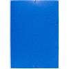 Exacompta - Ref. 59652E Cartella ad elastico 3 lembi carta lucida 600 g/mq - A2 Blu