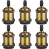 DiCUNO E27 Vintage Portalampada, Edison retro lampada a sospensione, Adattatore in ceramica solida, 6 Pezzi di ottone vintage socket