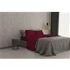 MB HOME ITALY Set Lenzuola Letto Matrimoniale Cotone Max Color, lavorato in Italia - Completo Letto, Lenzuolo Sotto con Angoli, Telo Sopra 240x300 cm e 2 Federe con Patella Interna, Bordeaux