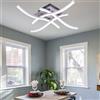 ALLOMN Plafoniera a LED, Lampada Lampadario Plafoniera Moderna Design Curvo con 4 Pezzi di Luce Ondulata per Soggiorno Camera da letto Sala da Pranzo (28W 4 Luci Bianco Freddo)