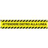 STUDIO T Adesivo da terra - "attendere dietro alla linea" - 45 x 8 cm - Studio T - conf. 5 pezzi (unità vendita 1 pz.)