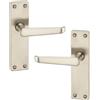 URFIC 90-325-05 LA - Set serratura e maniglia per porta in nickel, in stile vittoriano