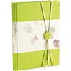 Mareli Album 23X30/30fg in carta riso tinta unita e carta riso floreale con chiusura bottone e spago, verde pastello