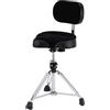 Gibraltar Drum Stool, Drum Stool 9000 Series Moto Saddle with Backrest Pro Series, 9608MB (diametro: 42 cm, sedile in vinile, Super Lock, base a doppio rinforzo, piedini in gomma 'Super Foot')