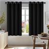 Deconovo Tende per Interni Oscuranti Termiche Isolanti, Tende Camera da Letto Tinta Unita 2 Pezzi, con Occhielli, 132x138 CM (Larghezza x Altezza), Nero