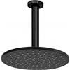 Bossini - Soffione doccia tondo Cosmo acciaio inox nero opaco con diametro 230 mm e braccio 300 mm