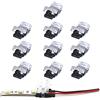 VIPMOON 10 Pezzi 2 Pin 10mm Connettori per Strisce LED Monocromatiche, Connettore a Striscia da Filo a Scheda con Cacciavite, Connettori Senza Saldatura per Strisce LED SMD 5050
