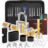 IPSXP Set Fabbro, Set Grimaldelli da 32 Pezzi Grimaldelli Lock Picking con 4 Trasparente Serratura Lucchetto con Borsa di e Istruzioni, Pratica Aprire le Serrature Set per Fabbri Principianti
