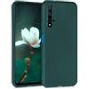 kwmobile Custodia Compatibile con Huawei Nova 5T Cover - Back Case Morbida - Protezione in Silicone TPU Effetto Metallizzato petrolio metallizzato
