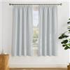 PONY DANCE Tende Termiche Isolanti per Interni Tenda Oscurante per Finestre Piccole Soggiorno Curtains Corte con Fettuccia 2 Pezzi 140x175 CM, Bianco Grigiastro