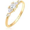 Elli Premium Anello Solitario da Anniversario Donna Argento Inossidabile 925, Misura 18