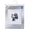 VERVACO Kit Punto Croce Contato Piccoli Piedini da Bambino Annuncio Nascita Punto Croce ca. 18 x 20 cm Regalo Personalizzato Set Fai da Te attività Creative Adulti Benvenuto Bambino Cross Stitch