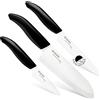 Kyocera Set coltelli in ceramica Kyocera con lama spelucchino 7,5 cm, lama tomate 12,5 cm, lama Santoku 16 cm, lama in ceramica zirconia, levigata a mano, lavabile in lavastoviglie, CHEF Set 3-piece Knife Set