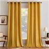 MIULEE Tende Velluto Giallo Senape per Interni Tenda Moderne, Eleganti Tenda per Camera da Letto Salotto e Soggiorno, 2 Pezzi Tende Oscuranti Termiche per Interni Velluto Occhielli L 140 x A 245 CM