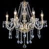 Aiwen Lampadario di Cristallo Candela Colore Ottone Anticato Gocce Cristallo Decorativo Lampade-5 Luci