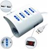 LSC ISOLANTI ELETTRICI Presa multipla a 5 posti da scrivania con interruttore e 2 prese USB