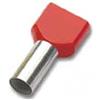 CEMBRE Terminali a tubetto twin 2 X 1 mm2 lungh. 16 mm collare isolato rosso CEMBRE PKT108 confezione 100 pz