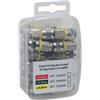LSC ISOLANTI ELETTRICI 25 connettori coassiali diam. 6,2 mm a spina tipo F anelli verdi