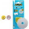 OLFA 2 Lame dentellate di ricambio OLFA PRB28-2 per cutter a disco 28mm