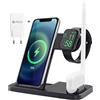 AICase 3 in 1 Caricatore Wireless, Qi Ricarica Wireless, Caricabatterie Rapido Wireless Charger per iWatch, iPhone 11/11 PRO Max/XS Max/XS/XR/X/8, IWatch Series 5/4/3/2/1, Airpods 1/2/Pro