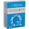 Pigna 02000015M Quablock Blocchi spiralati, quadretti 5M, confezione da 5 pezzi