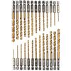 HPiano Set di punte da trapano in titanio attacco esagonale, 26 pezzi, punte trapano countersink Tap HSS Drill Bit Set, acciaio ad alta velocità da 1.5-6.5mm, trapano rivestito in titanio
