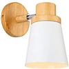 Chrasy E27 Vintage Applique da Parete Interno Retro Metallo Legno Lampada Muro Lampada da Parete Lampada Muro per Camera da Letto, Soggiorno, Bagno, Corridoio, Scale
