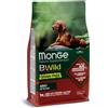 MONGE BWILD CANE ALL BREEDS ADULT GRAIN FREE AGNELLO PATATE PISELLI KG 12