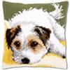 VERVACO Kit Cuscino Punto Croce Cane Che SCODINZOLA Set Ricamo Principianti Cuscini Gobelin Decorativi ca. 40 x 40 cm Accessori per Lavoretti Creativi DIY Casa Decor Hobby Adulti Cross Stitch