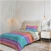 Italian Bed Linen Parure Copripiumino NO STIRO FANTASY - prodotto in Italia - Set Copripiumino - Letto Piazza e Mezza, Microfibra - Sacco 200x200 cm + Patella e Federa 50x80 cm - Rainbow