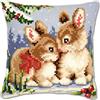 VERVACO Kit Cuscino Punto Croce Conigli nella Neve Set Ricamo Principianti Cuscini Gobelin Decorativi ca. 40 x 40 cm Accessori per Lavoretti Creativi DIY Casa Decor Hobby Adulti Cross Stitch