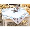 VERVACO Tovaglia Punto Croce con Tela Aida in Riva al Mare Biancheria da Tavola Set Fai da Te Creativo Punto Croce Contato Kit 80 x 80 cm Hobby Creativi Adulti Casa Decor Cross Stitch Embroidery