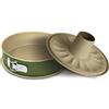 Guardini Bnat, Tortiera apribile 2 fondi 24cm, Fondo Salvagoccia, Acciaio con rivestimento antiaderente a base di Cera di Carnauba, Colore verde/beige