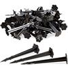Relaxdays Picchetti di Plastica da 11 cm, Set da 100 Picchetti di Ancoraggio, per Teli da Giardino, L: 11,5 cm ca., Nero